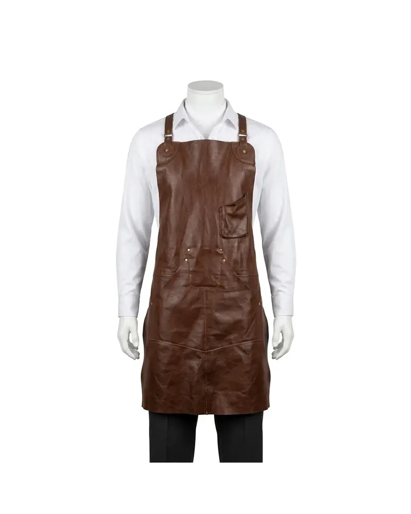 Brown Multi-Pocket Leather Apron