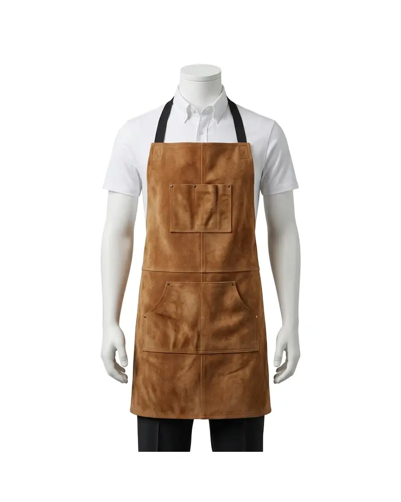 Brown Bib-Front Leather Apron