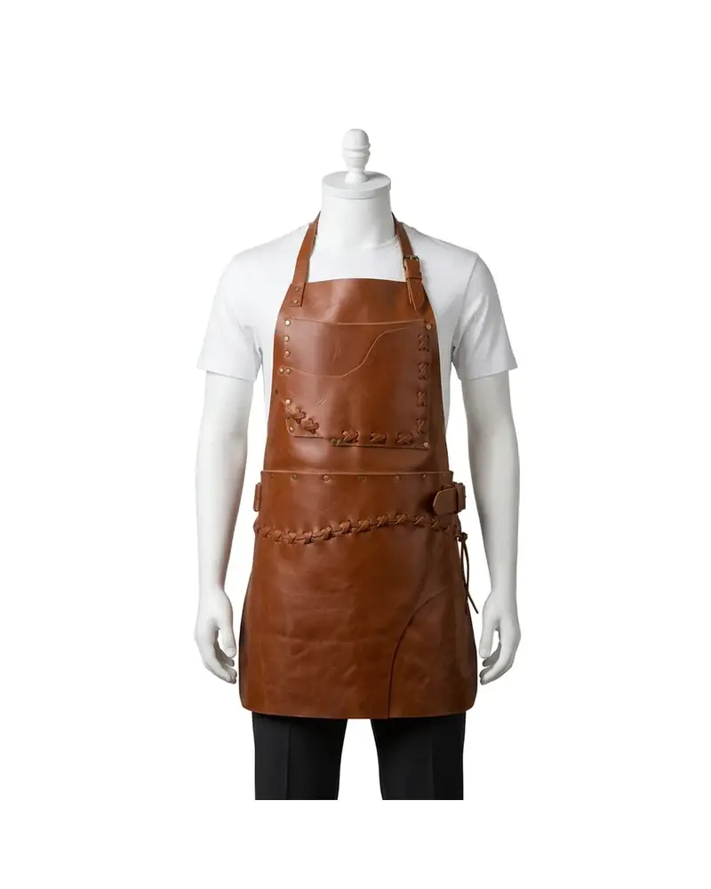 Tan Embossed Leather Apron