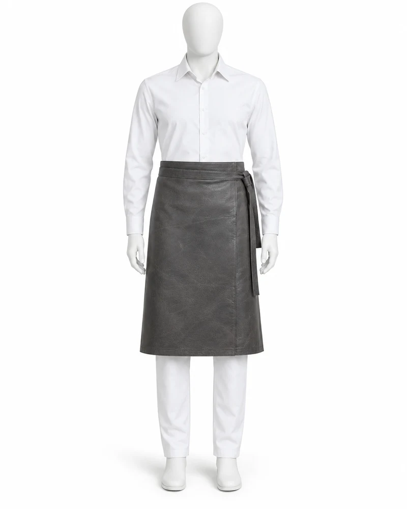 Slate Grey Wraparound Waist Leather Apron