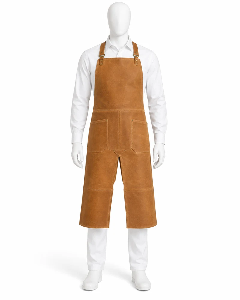 Camel Split-Leg Work Leather Apron