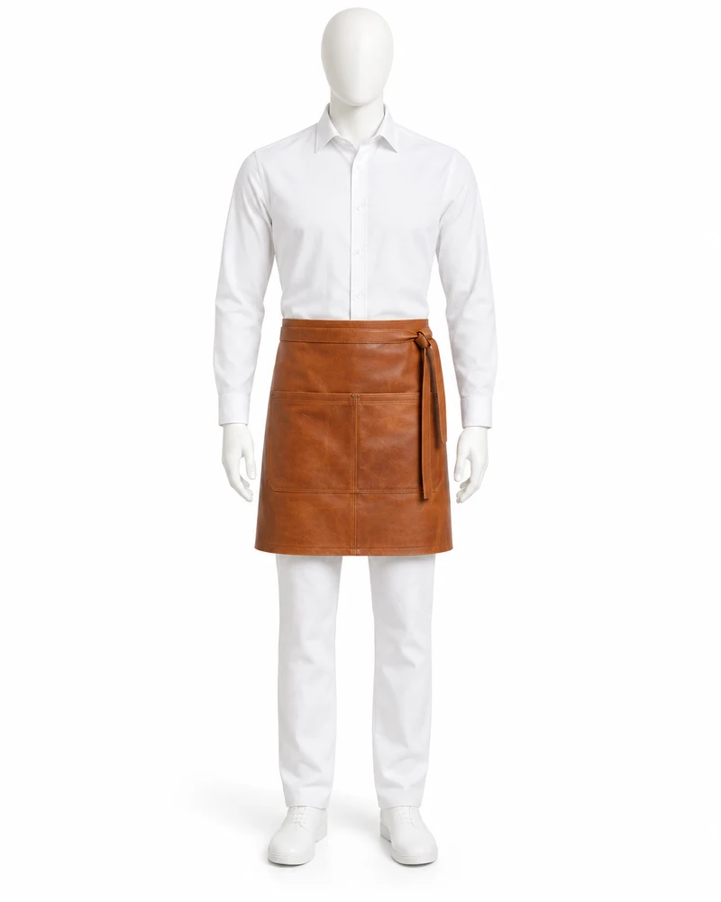 Caramel Half-Length Waist Leather Apron