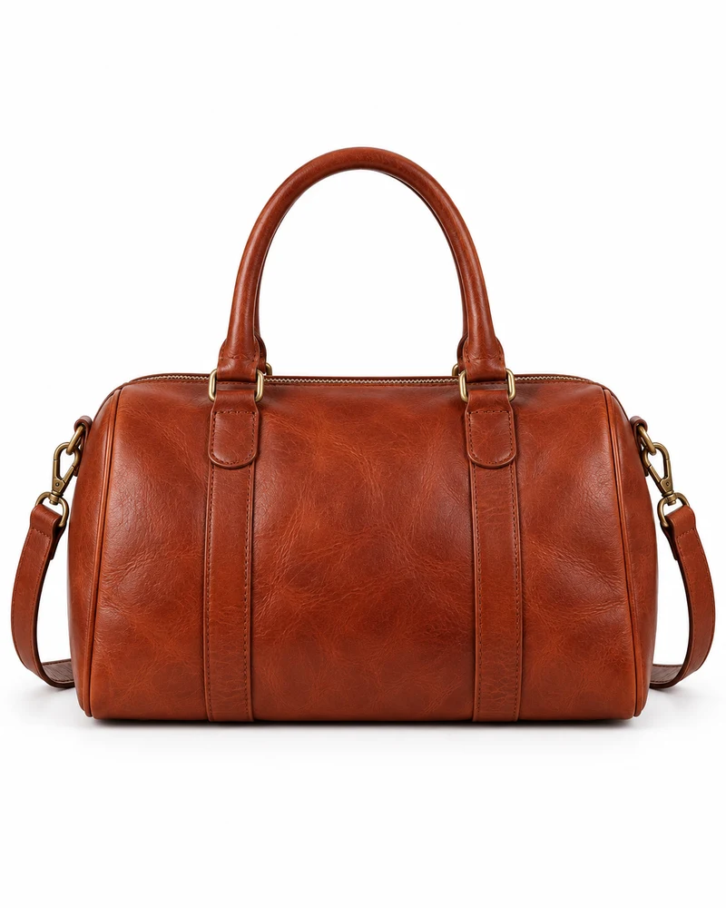 Rust Bowling Leather Bag