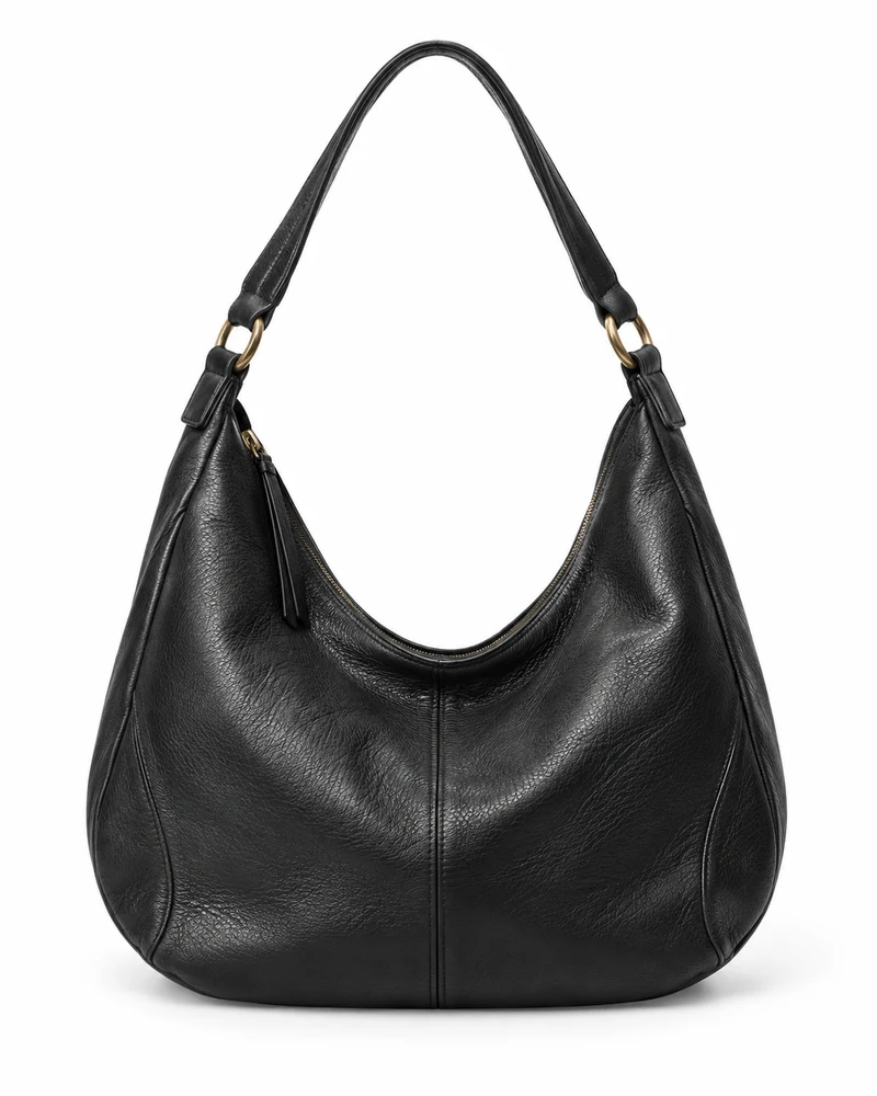 Black Hobo Shoulder Leather Bag