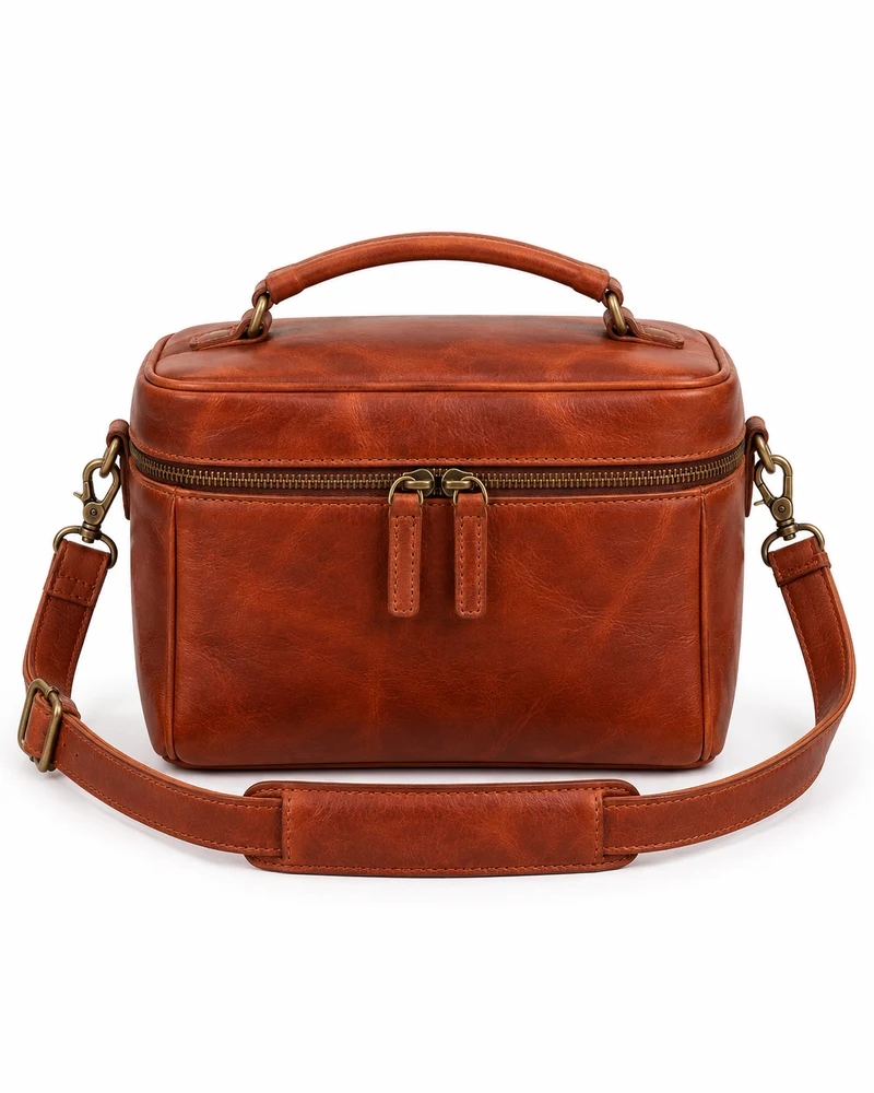 Rust Box Camera Leather Bag
