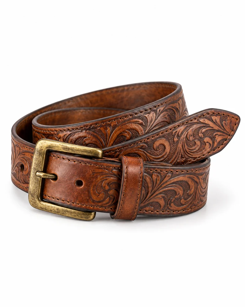 Brown Decorative Leather Belt