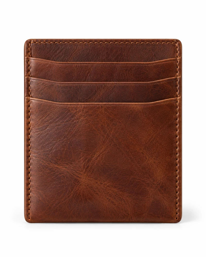 Brown Multi-Slot Leather Card Holder
