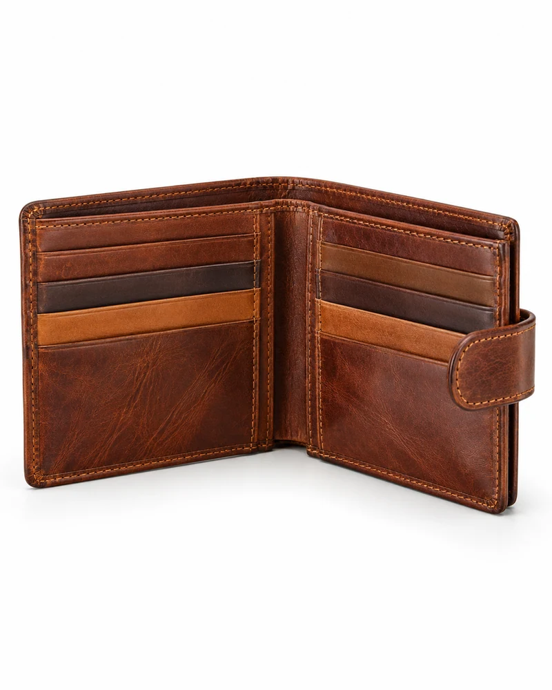 Brown Multi-Slot Leather Wallet