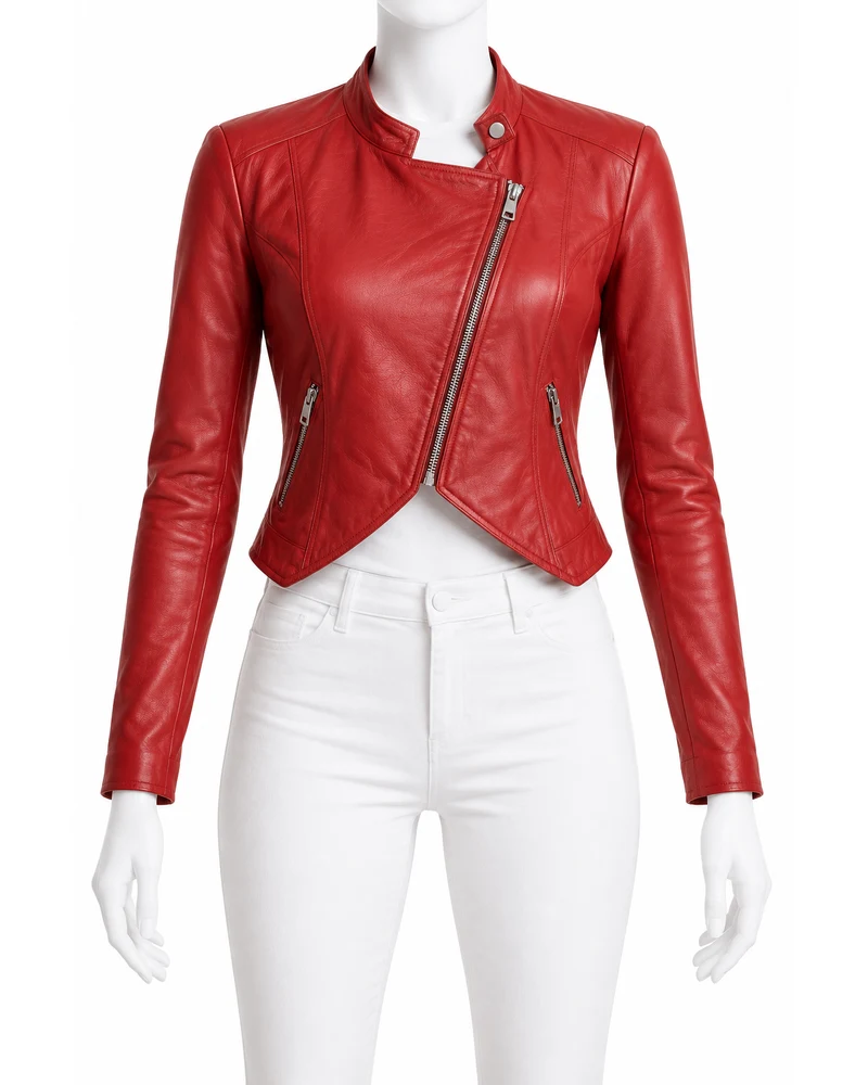Scarlet Women's Cutaway Racer Moto Leather Jacket