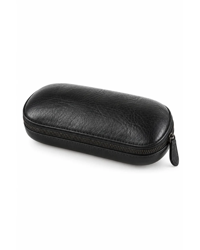 Black Zip Glasses Case Leather Accessory