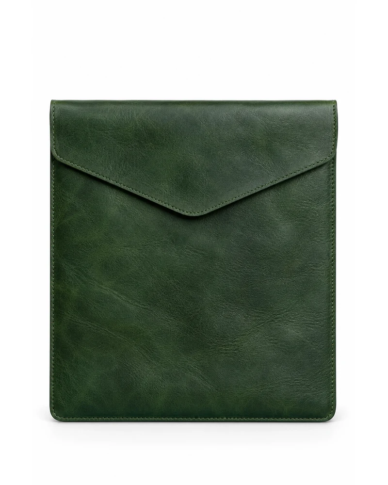 Bottle Green Tablet Envelope Leather Accessory