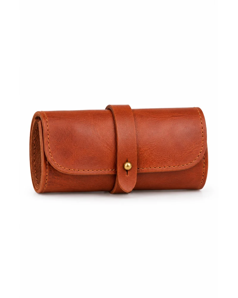 Terracotta Charging Cable Roll Leather Accessory