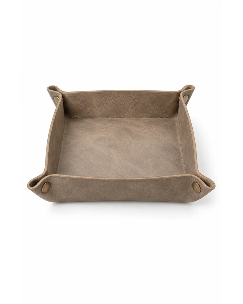 Stone Fold-Flat Dice Tray Leather Accessory