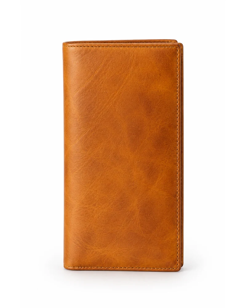 Ochre Chest-Pocket Tall Men Leather Wallet