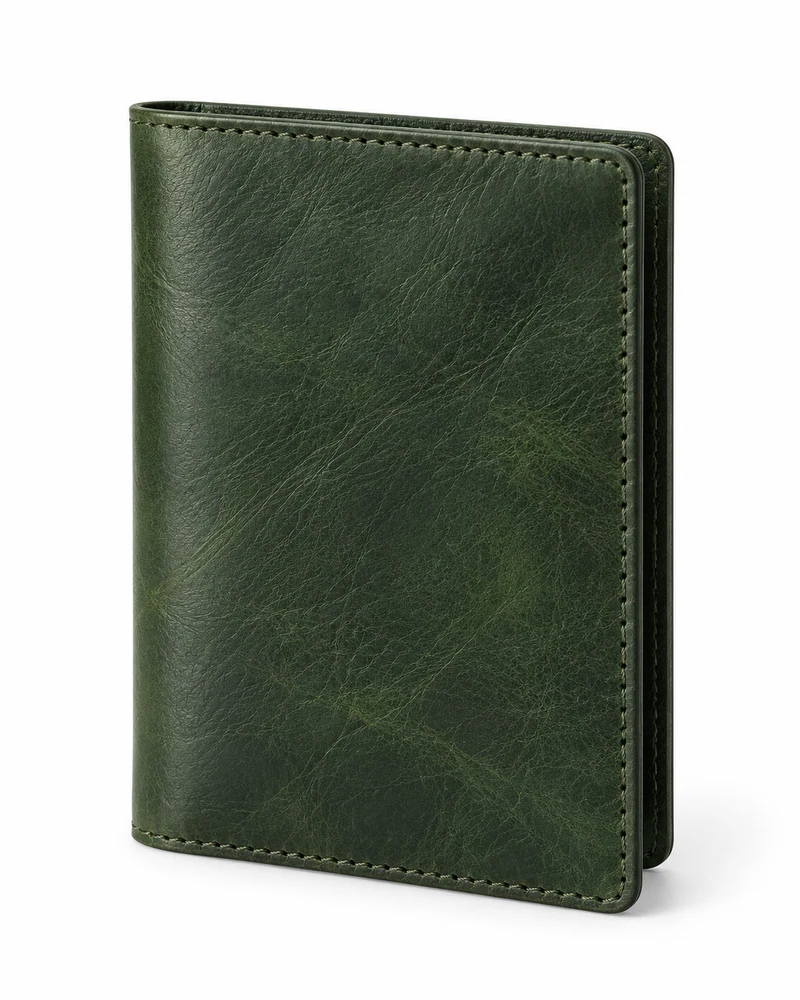 Forest Green Leather Passport Cover