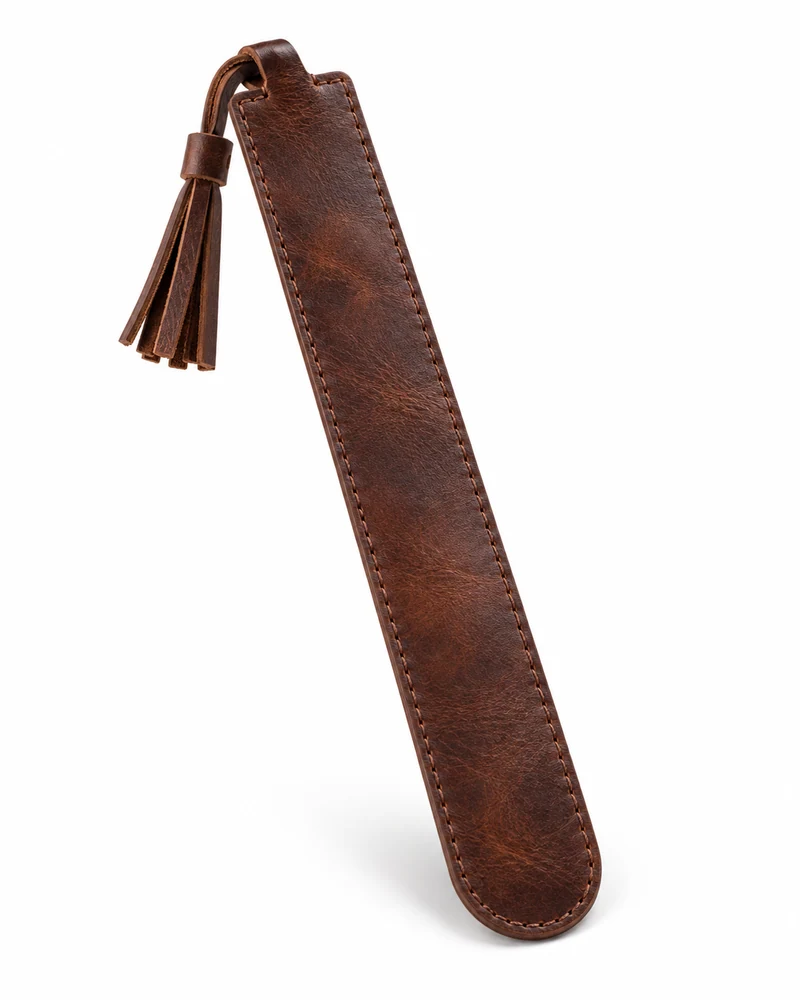 Dark Brown Corner Leather Bookmark
