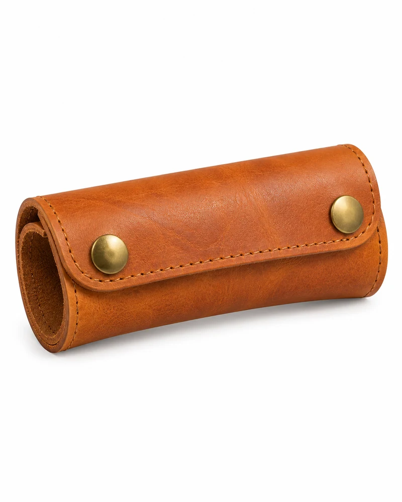 Saffron Leather Luggage Handle Wrap