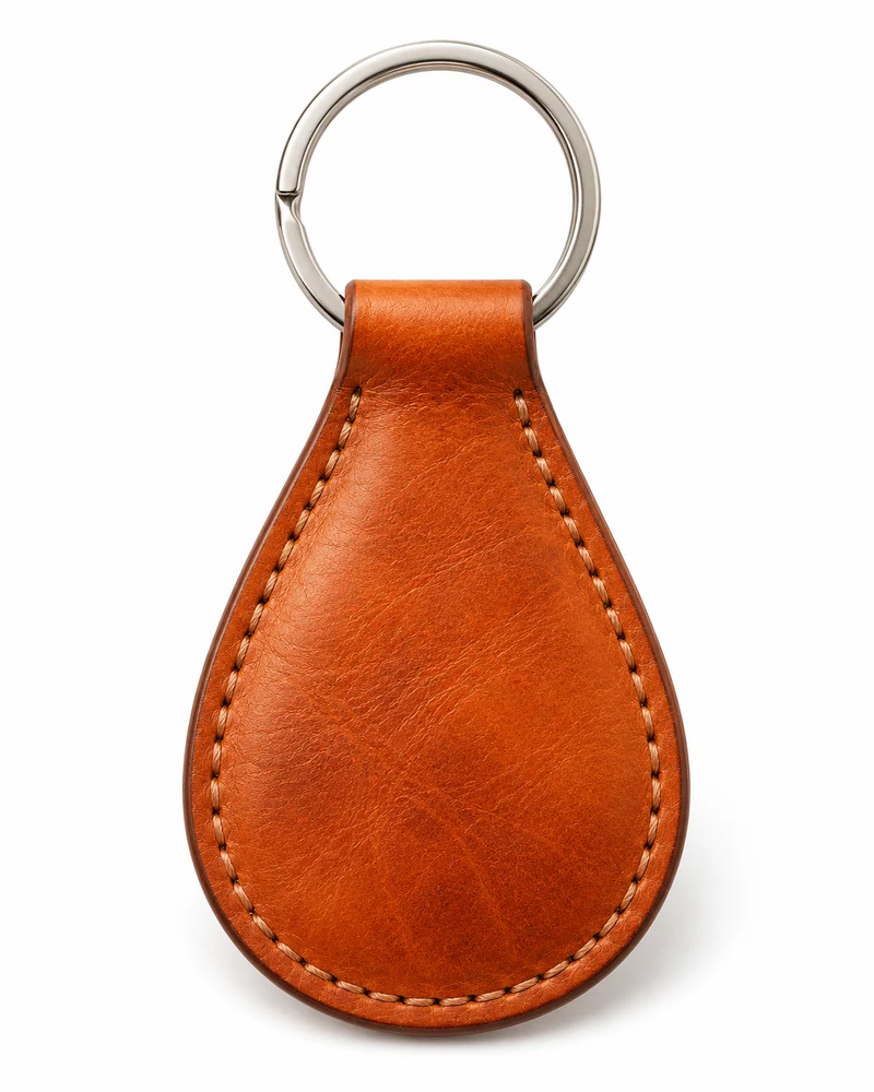 Burnt Orange Leather Key Fob