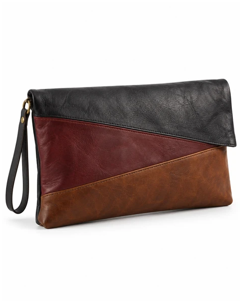 Leather Bags — Design concept 15, 4 large reclaimed leather panels