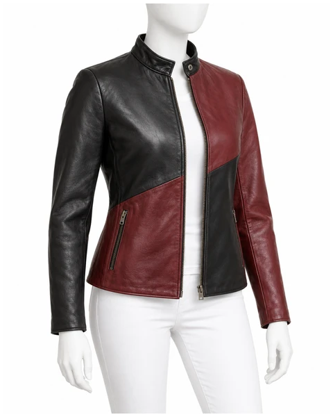 Motorbike Leather Jackets — Design concept 89, 6 large reclaimed leather panels