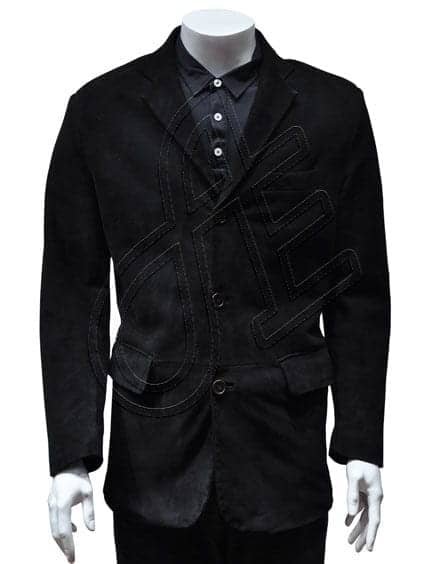 Black Classic Men Leather Blazer
