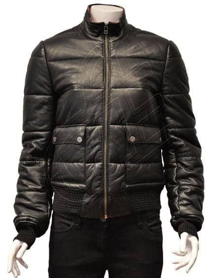 Black Quilted Women Leather Jacket